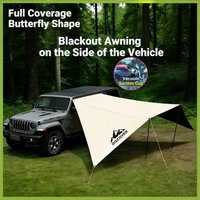 Butterfly Car Rear Awning for SUV - Waterproof UV50+ Sunshade Canopy,Portable Tailgate Tent with Carry Bag for Camping & Outdoor