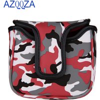 Golf Square Mallet Putter Head Cover Camouflage Print Golf Mallet Cover Synthetic Leather with Magnetic Closure