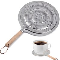 Metal 21cm Cook Ring Heat Insulating Mats Kitchen Utensils Gas/Electric/Induction Cooker Heat Diffuser Wooden Handle