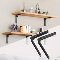 Heavy Duty Shelf Brackets, Decorative Steel Matte Black Floating Shelf Bracket Joint Angle Bracket Shelf Support