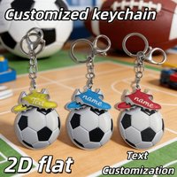 1PC 2D Flat Personalized Custom Football Shoes and Ball Acrylic Keychain Personalized Text and Name Custom Football Sports Gift