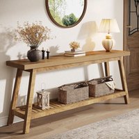 LITTLE TREE 70.86-Inch Console Table for Entyrway, Farmhouse 2-Tier Entry Entrance Table, Narrow Long Sofa Table Behind Couch