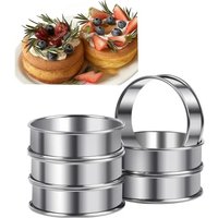 6pcs(3.15/4in) Stainless Steel Round Biscuit Mold Dumpling Skin Cutting Mould DIY Cake Pastry Baking Cutting Maker Tools Kitchen