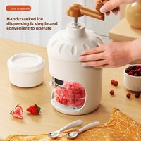 Non-electric Hand Crank Ice Shaver, Portable Manual Snow Cone Maker Household Commercial Ice Crusher for Street Stall Summer Use