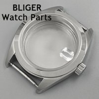 38mm Silver Case Steel Dive Polished Watch Case Sapphire Glass For NH34 NH35 NH36 Miyota9015 ETA2824 PT5000 Movement Screw Crown