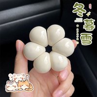 Natural Tagua Nut Carved White Garlic Clove Rolled Buddhist Prayer Beads Bracelet Diy Spiritual Pendant Lucky Fortune Blessing