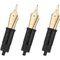 3PCS Jinhao #6 Fountain Pen Nibs Replaced Metal Nib for Jinhao X350, X850, 100, 100 Skeleton, 9036,9056 EF/F/M Golden/Silver