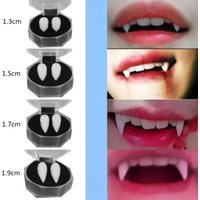 1-5pcs Vampire Teeth Fangs Dentures Props Halloween Costume Props False Teeth Solid Glue Denture Adhesive Halloween Party Decor