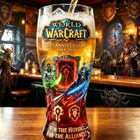 World of Warcraft commemorative beer cup gradual change glass mug game merchandise water cup collection decoration