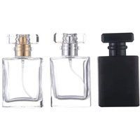 Bouteilles de parfum noires transparentes de 50ml, 5 pièces, 10 pièces, 20 pièces, bouteilles de pulvérisation en verre de poche de voyage, bouteilles vides, flacon pulvérisateur de brume