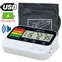 English Voice Rechargeable Blood Pressure Monitor BP Sphygmomanometer Pressure Meter Tonometer for Measuring Arterial Pressure