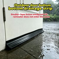 1.1m TPE Window Water Stopper Bar 1/2PCS Waterproof Rain Deflector Balcony Window Sill Seal Strip Water Blocking Board