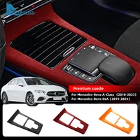 For Mercedes Benz A Class W177 CLA C118 2019 2020 2021 2022 2023 2024 Italian Top Suede Trim Cover Car Center Console Gear Panel