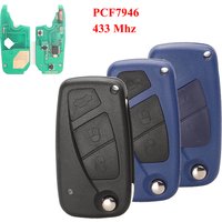jingyuqin New Flip Remote Car Key 433mhz For FIAt 500 Panda Punto Bravo With PCF7946 chip
