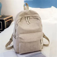 Personalized Corduroy Student Backpack, Anti-Theft Training School Bag for Teens, Unisex Classic Campus Shoulder Bag Knapsack