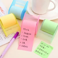 1Pcs/Set Adhesive Roll Sticky Notes With Dispensers Multi Color Posted Notes Style Craft Tape Dispensers Cute Stationery Sticker