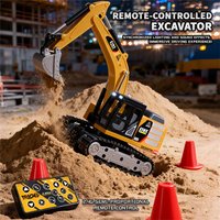 1/64 2.4G RC Excavator Engineering Vehicle Alloy Desktop RC Dump Truck Remote Control Excavator Engineering Car Toy HG4-301