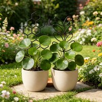1/2Pack Indoor Plant Trellis Garden Trellis ,Small Climbing Leaf Shape Trellis for Garden Potted Plant Houseplant