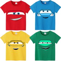 Lightning Mcqueen and Sally T-shirts for Children Cartoon Cute Short-sleeved Top Boys Girls Summer Breathable Sports T-shirt