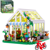 Building Blocks Flower House with Led Light- Inspire Creative Play and Gardening Skills - Perfect Gift for Kids and Nature Lover