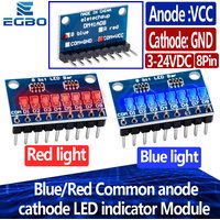 5PCS 3-24V 8 Bit Blue/Red Common anode/cathode LED indicator Breadboard starter kit Board for MCU ARM 3d printer forUNO MEGA2560
