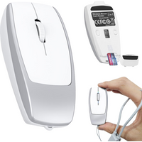 2-in-1 Wireless Bluetooth Mouse & Card Reader, Rechargeable Mini Silent Mice Portable Ergonomic Mouse for Home Office Laptop PC