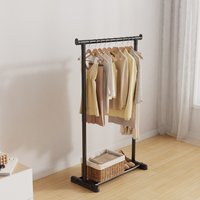 Floor-Mounted Simple Single-Bar Indoor Clothes Rack, Small-Sized Hat Rack For Balcony, Clothes Drying Rack