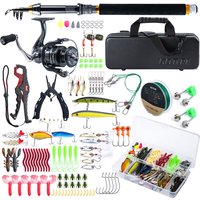 Goture 1.8/2.1/2.4/2.7m Fishing Pole Combo Set Rod and Reel 24T Carbon Fiber Telescopic Fishing Rod Aluminum Spinning Reels