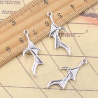 20pcs Charms Dragon Wings Bat Wings 31x13mm Antique Silver Color Pendants Making DIY Handmade Tibetan Finding Jewelry