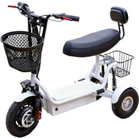 Modischer zusammenklappbarer Mobilitätsroller mit großer Reichweite, 60 km, leichte Familie mit 2 Körben, 800 W, 3-Rad-Elektroroller für Erwachsene un