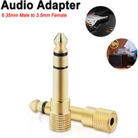 Headphone Audio Adapter 6.35mm Male to 3.5mm Female AUX Cable Adapter for Audio Guitar Amplifier
