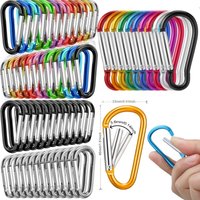 100Pcs Neue Aluminium Legierung Karabiner Outdoor Frühling Snap Clip Wasser Flasche Haken Schlüsselbund Klettern Camping Wandern Quickdraws Werkzeug