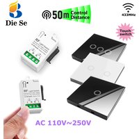 Dieser 86 Wireless Touch Lichtschalter 433MHz Fernbedienungssender, AC 110V~250V 10A Relais-Empfänger Unterbrecher für Heimwerker.