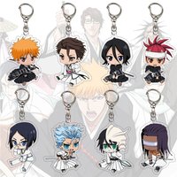 Original Anime Bleach Keychain for women and men, acrylic keychain with a comical character, bag accessories, school pendants,