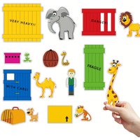 "Dear Zoo" Felt Story Set, 17PCS Animal Crate Felt, Interactive Classroom Storytelling Prop for Ages 3+, Preschool Teaching Aid