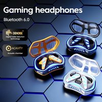 TWS Wireless Bluetooth Headphones HiFi Bluetooth6.0 Esports Gaming Earphones Type-C Ports Charge Case With RGB Lighting Headsets