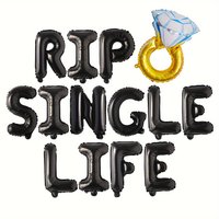 Set, Rip Single Life Foil Balloon Set, Bachelor Party Decoration, Gothic Themed Balloon Party Decoration, Bridal Shower Decor