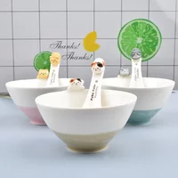 250ml Japanese Style Cartoon Cat Ceramic Rice Bowl Household Cute Tableware Hot Pot Salad Bowl Spoon Kitchen Tableware 2025 New