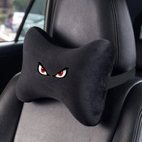Serious-gaze automotive seat headrest with breathable neck cushion, soft neck support pad, and comfortable, soft seat headrest.
