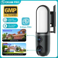 OKAM PRO Street Light 2in1 Camera HD 6MP WiFi CCTV Dual-Lens Outdoor Camera Waterproof Motion Tracking Night Vision PTZ Camera