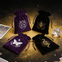 1/5Pcs 13x18cm Black Velvet Tarots Bag Oracle Cards Storage Runes Constellation Witch Divination Accessories Jewelry Dice Pouch