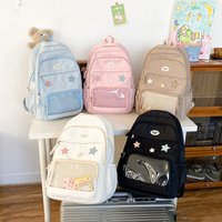 Fashion Students School Bags Nylon Comic Badge Backpack Ita Bag For Girls Lightweight Large Capacity Women Backpacks For Daily