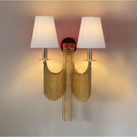 Retro black chain wall lamp tassel lamp living room bedroom bedside hotel light luxury interior decoration Wall Light image 4