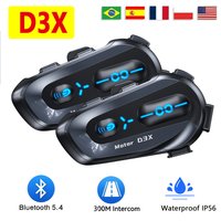 2024 neue D3X Motorrad Bluetooth Helm Intercom 1000 mAH Batterie mit hoher kapazität Auto Antwort Für eingehende Anrufe IP56 Wasserdicht