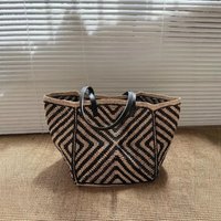Oversized large Raffia straw tote bag women handmade summer beach woven handbag natrual 2026 spring new