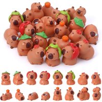 16 Pack 8 Styles Mini Resin Capybara Figures, Cute Tiny Capybara Miniatures for Dollhouse, Garden, Tabletop & Party Decor