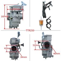 AliExpress NONE Carburetor Carb Kit for Yamaha TTR250 TTR 250 1999-2006 Complete Set Motorcycle Dirt Bike Replacement Parts