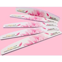 2/5Pcs Curved Nail File White Sandpaper Sanding File Buffer Strip 100/180 Grit Professional Manicure Tools Nail Stylist Supplies