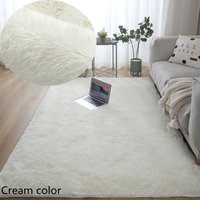 VIKAMA White Fluffy Carpet Living Room Decoration Thicken Bedroom Bedside Mats Non-slip Children's Room Soft Large Rugs