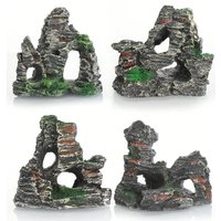 Fish Tank Landscaping Ornamental Rockery Simulation Resin Process Aquarium Decoration Explosive Rock Decoration Fish Hiding Cave